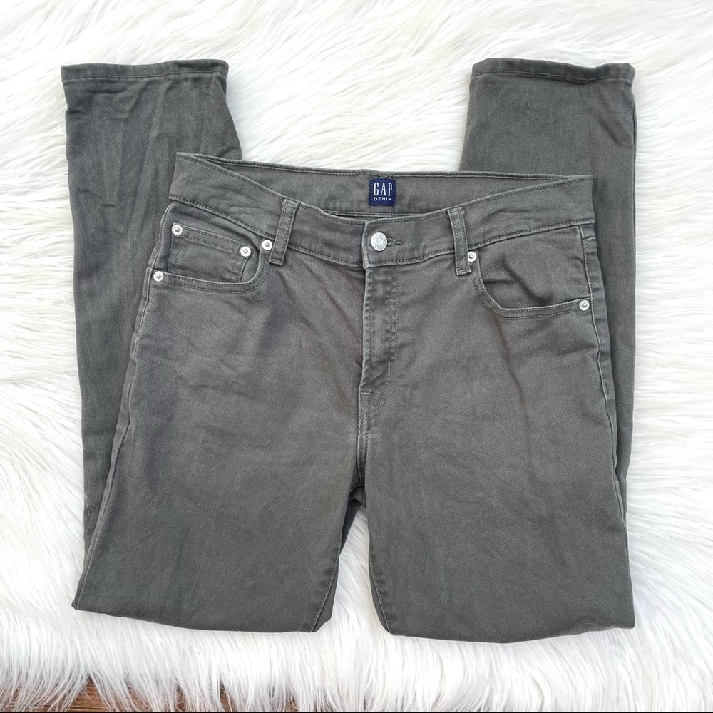 GAP Olive Green High Waisted Distressed Denim Jean Womens 27